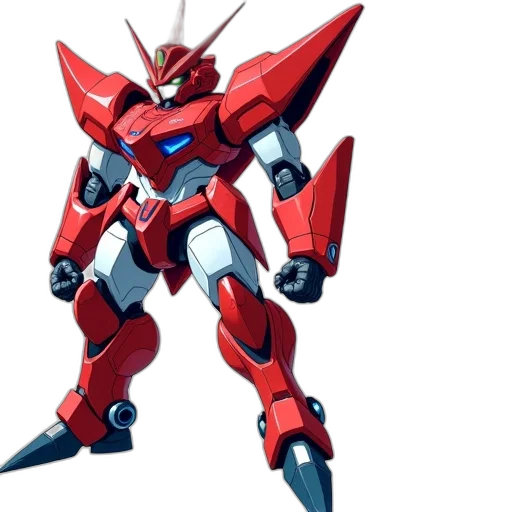 robot, weapon, concept art, 3d render, anime, red, detailed, illustration transparent PNG cut-out