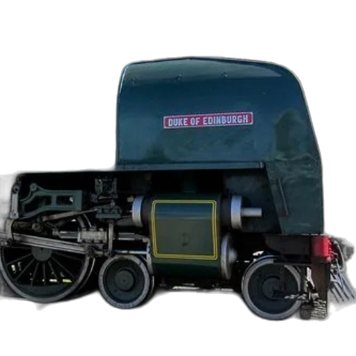 robot, car, 3d render, green, steam, locomotive, named, duke transparent PNG cut-out