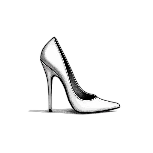 shoes, jewelry, dress, weapon, 3d render, photorealistic, pencil sketch, monochrome transparent PNG cut-out