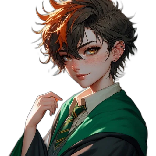 staff, face, jacket, crown, fantasy art, anime, pixel art, concept art transparent PNG cut-out