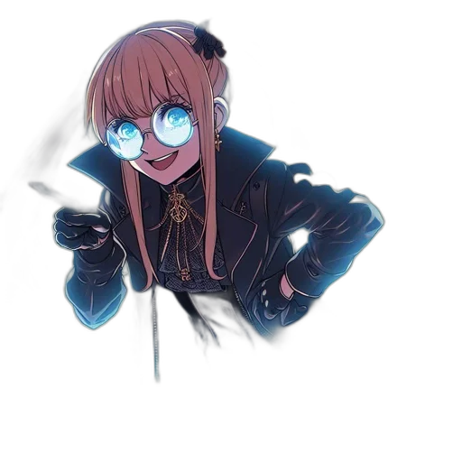 jacket, staff, weapon, mask, anime, cyberpunk, concept art, cartoon transparent PNG cut-out