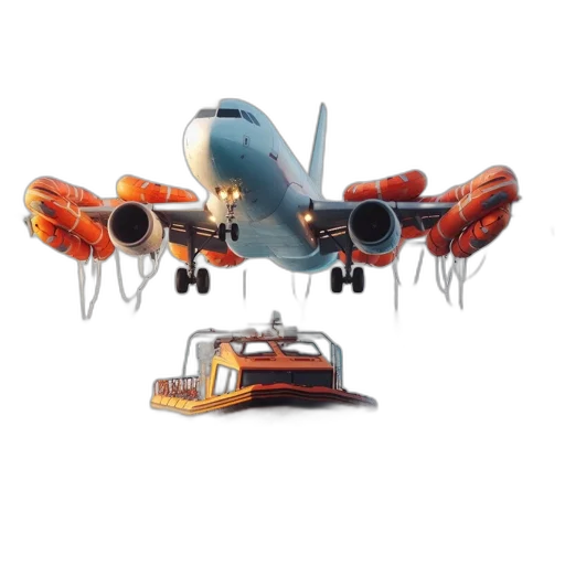weapon, robot, 3d render, concept art, aircraft, flies, low, over transparent PNG cut-out