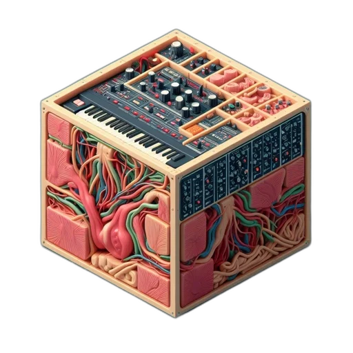 furniture, jewelry, pixel art, concept art, 3d render, cyberpunk, exploded, view transparent PNG cut-out