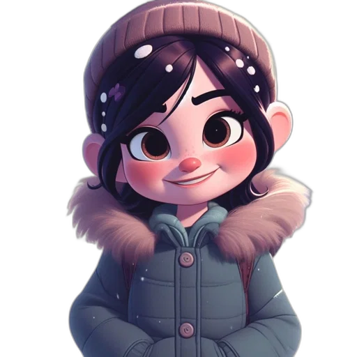 face, jacket, hat, creature, watercolor, cartoon, concept art, 3d render transparent PNG cut-out