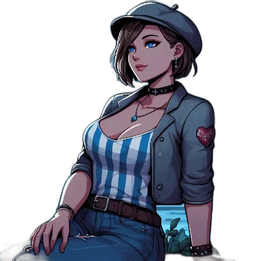 hat, staff, dress, jacket, concept art, comic book art, cartoon, pixel art transparent PNG cut-out