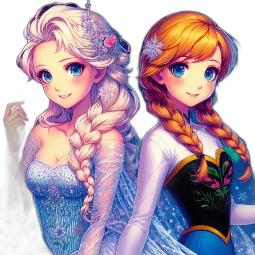 dress, crown, fantasy art, concept art, pixel art, anime, snow, pastel transparent PNG cut-out