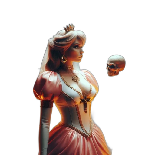 dress, crown, jewelry, robot, concept art, 3d render, fantasy art, comic book art transparent PNG cut-out