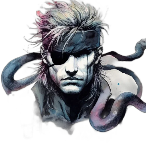 concept art, comic book art, watercolor, fantasy art, dark, intricately, rendered, portrait transparent PNG cut-out