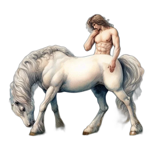 animal, creature, fantasy art, concept art, photorealistic, watercolor, man, rides transparent PNG cut-out