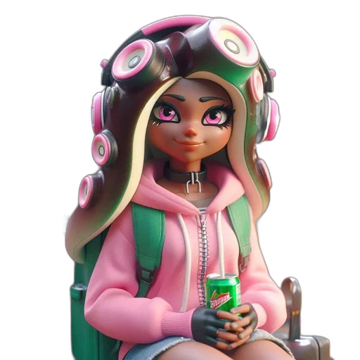 jacket, weapon, dress, face, concept art, 3d render, pixel art, fantasy art transparent PNG cut-out