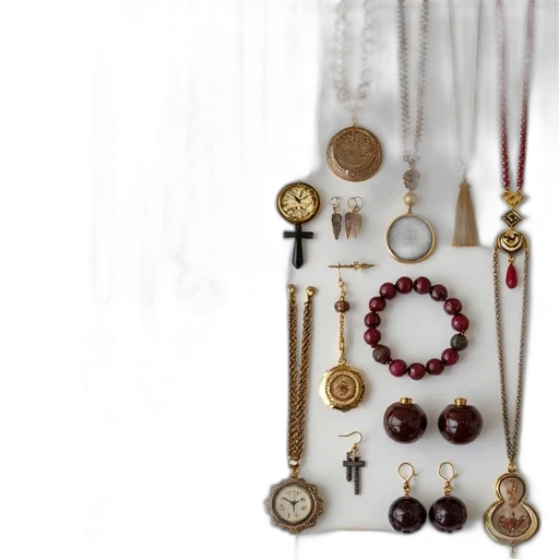 jewelry, staff, crown, earth tones, red, dark, collection, various transparent PNG cut-out