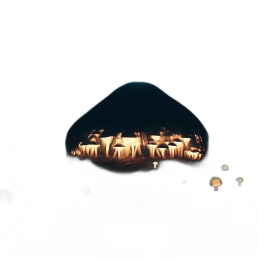 hat, crown, jewelry, umbrella, concept art, 3d render, photorealistic, night transparent PNG cut-out