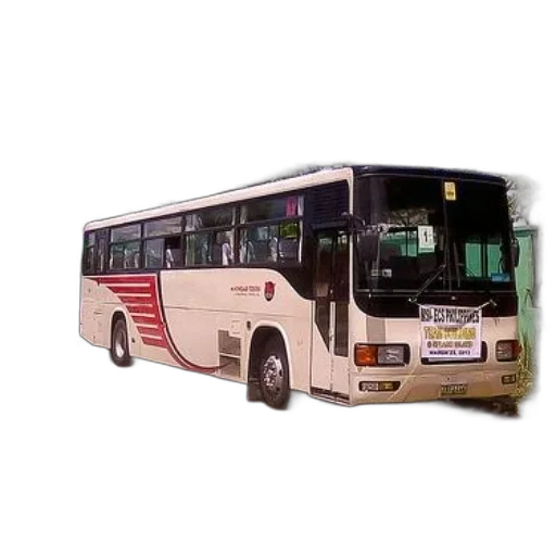 staff, photorealistic, 3d render, concept art, white, bus, red, stripes transparent PNG cut-out