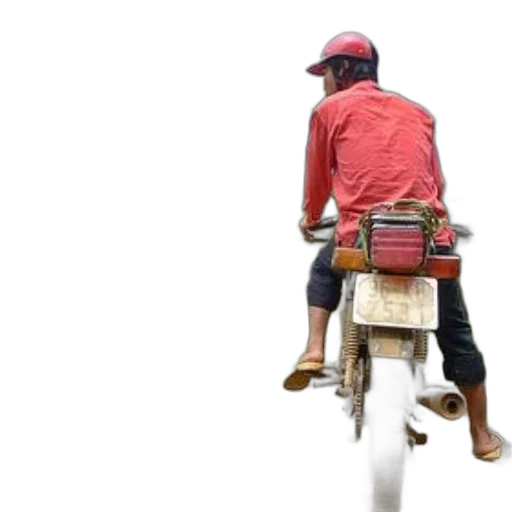 person, red, shirt, helmet, rides, dirt, bike, rocky transparent PNG cut-out