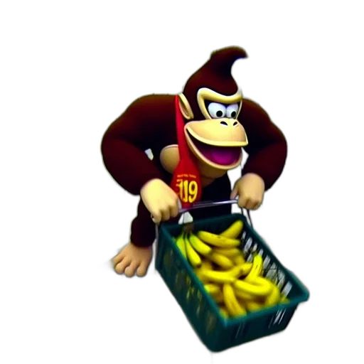 crown, animal, food, creature, 3d render, concept art, donkey, kong transparent PNG cut-out