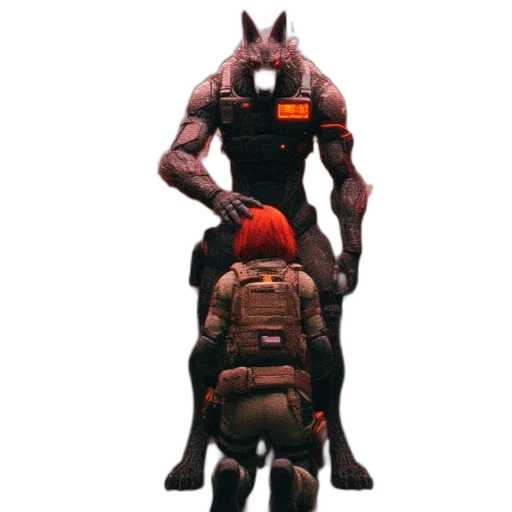 robot, creature, weapon, animal, concept art, pixel art, cyberpunk, 3d render transparent PNG cut-out