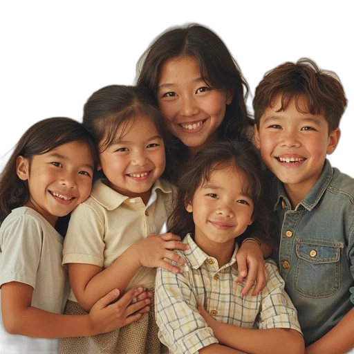 photorealistic, earth tones, example, family transparent PNG cut-out