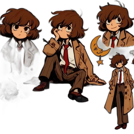 staff, jacket, concept art, pixel art, cartoon, anime, earth tones, golden transparent PNG cut-out
