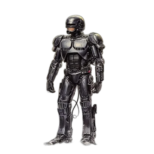 robot, concept art, 3d render, comic book art, cyberpunk, stands, snowy, landscape transparent PNG cut-out