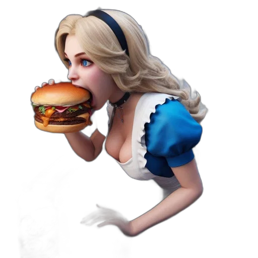 food, dress, face, 3d render, concept art, photorealistic, fantasy art, blonde-haired transparent PNG cut-out