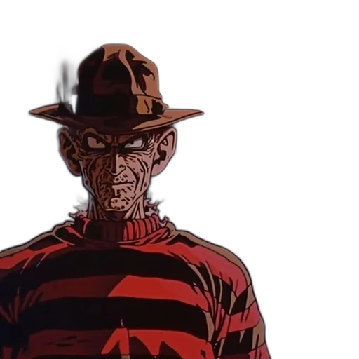 hat, comic book art, concept art, red, menacing-looking, animated, character, dons transparent PNG cut-out