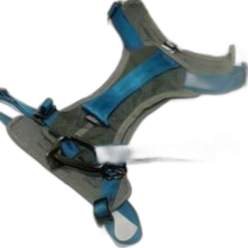 shoes, robot, weapon, staff, 3d render, blue, gray, harness transparent PNG cut-out
