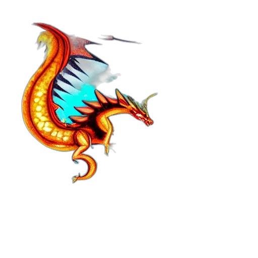 dragon, staff, animal, creature, fantasy art, pixel art, concept art, 3d render transparent PNG cut-out