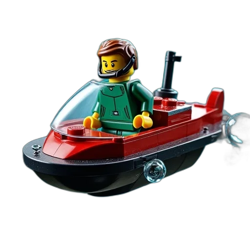 car, 3d render, concept art, underwater, lego, atlantis, set, green transparent PNG cut-out