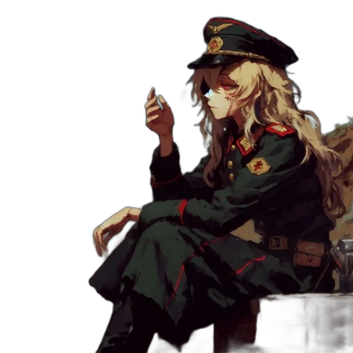 hat, weapon, staff, jacket, concept art, pixel art, anime, vaporwave transparent PNG cut-out