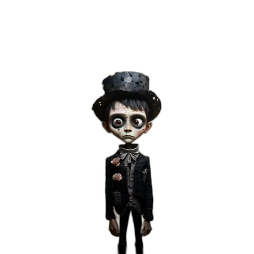 staff, mask, hat, cartoon, concept art, 3d render, fantasy art, dark transparent PNG cut-out