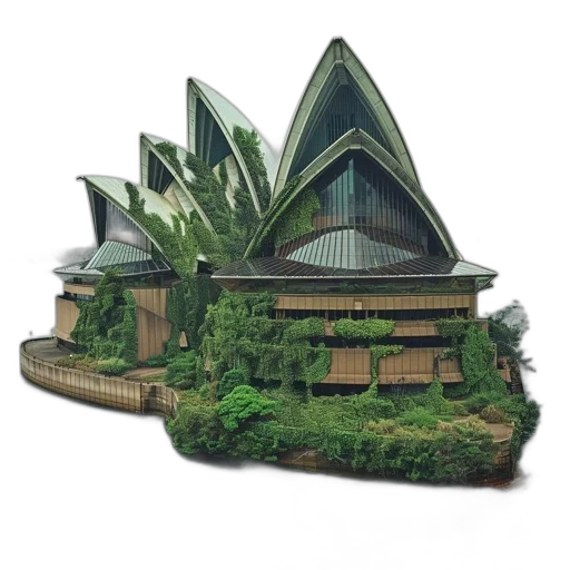 building, 3d render, concept art, photorealistic, fantasy art, organic-looking, sail-like, structures transparent PNG cut-out