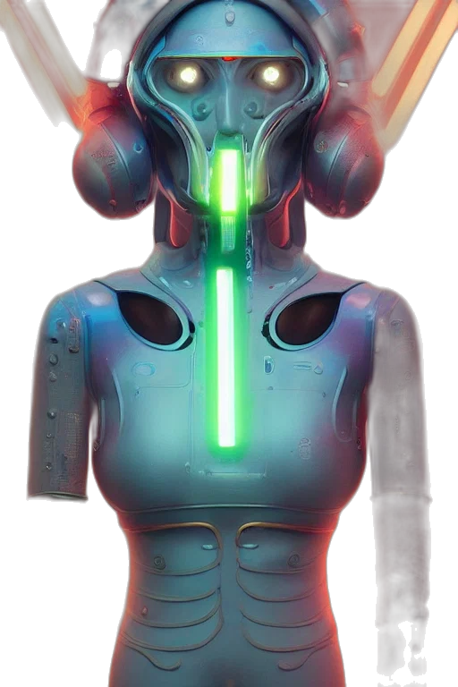robot, staff, jacket, mask transparent PNG cut-out
