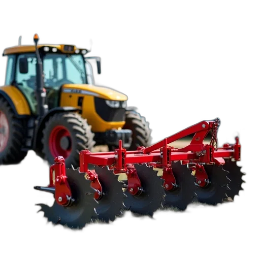 weapon, 3d render, red, black, plow, lying, ground, front transparent PNG cut-out