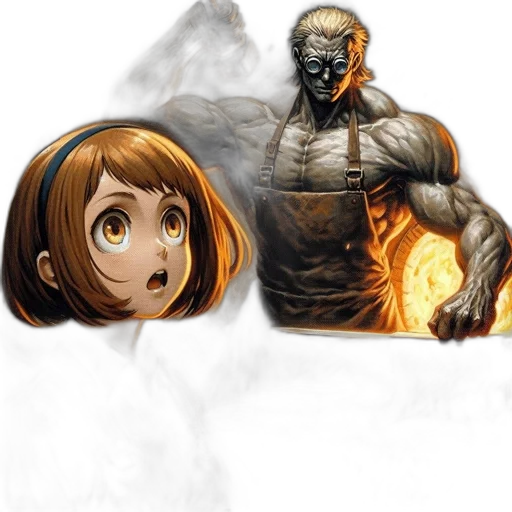 mask, creature, face, concept art, comic book art, fantasy art, anime, fire transparent PNG cut-out