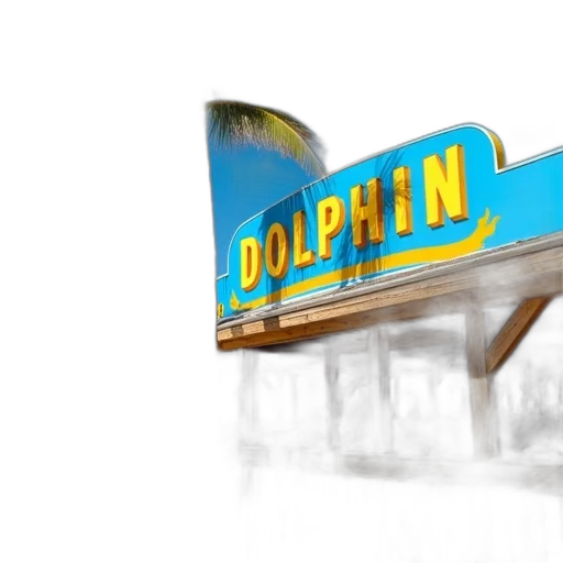 concept art, 3d render, photorealistic, vaporwave, beachside, restaurant, blue, yellow transparent PNG cut-out