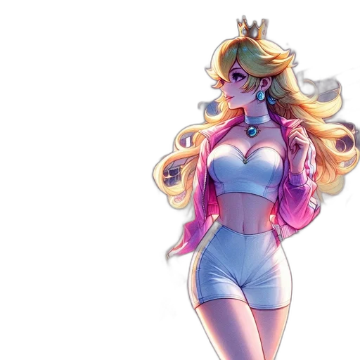 crown, dress, concept art, pixel art, fantasy art, anime, pastel, colorful transparent PNG cut-out
