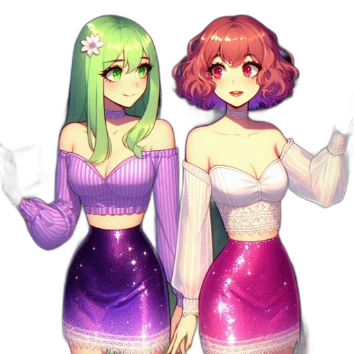 dress, pixel art, vaporwave, concept art, anime, outer space, neon, green transparent PNG cut-out