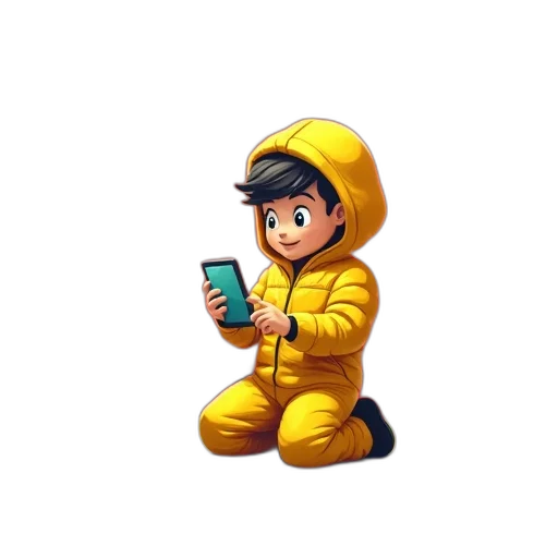 jacket, staff, robot, animal, pixel art, concept art, 3d render, cartoon transparent PNG cut-out