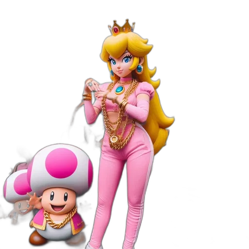 crown, dress, weapon, hat, concept art, 3d render, pixel art, vaporwave transparent PNG cut-out