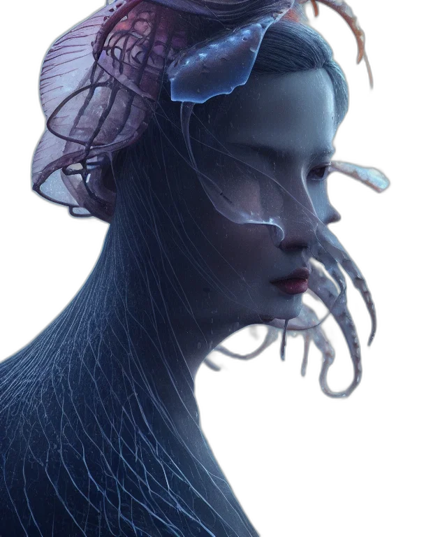 creature, mask, hair, crown transparent PNG cut-out