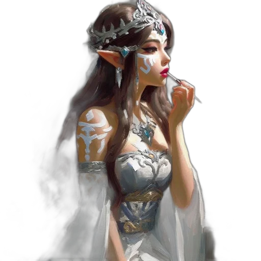 jewelry, dress, dragon, crown, fantasy art, concept art, photorealistic, oil painting transparent PNG cut-out