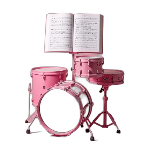 furniture, pink, drum, set, matching, stool, displayed, stand transparent PNG cut-out