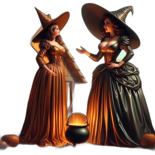 hat, dress, fantasy art, 3d render, concept art, oil painting, fire, night transparent PNG cut-out