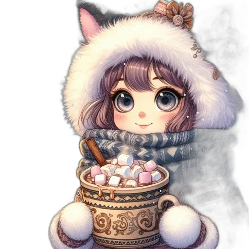 hat, staff, food, fantasy art, pixel art, concept art, anime, snow transparent PNG cut-out