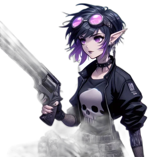weapon, staff, sword, concept art, cyberpunk, anime, fantasy art, dark transparent PNG cut-out