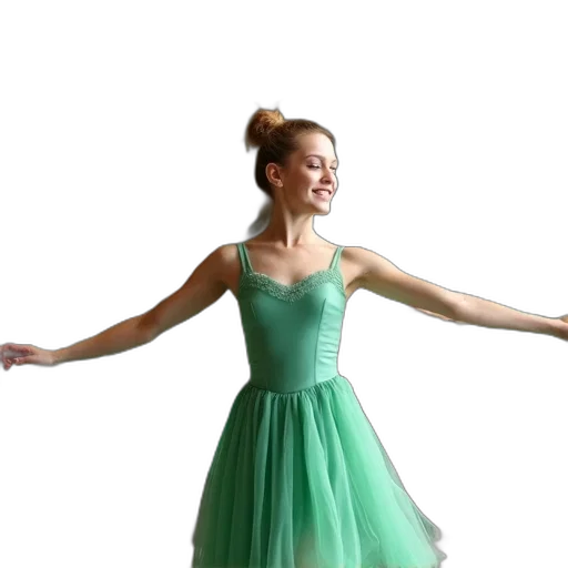 dress, green, young, dancers, dresses, perform, ballet, routine transparent PNG cut-out