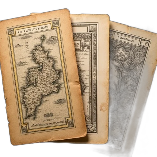 three, cards, map, image transparent PNG cut-out