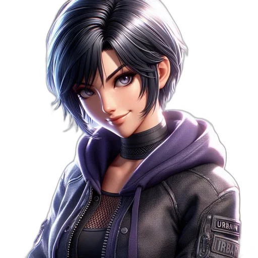 jacket, face, weapon, staff, anime, cartoon, comic book art, concept art transparent PNG cut-out