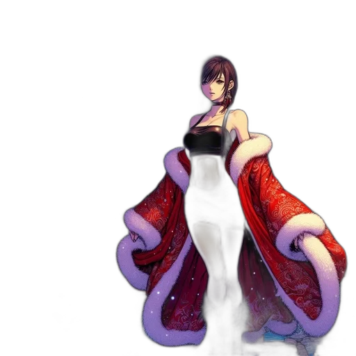 dress, concept art, 3d render, fantasy art, pixel art, red, illustration, portrays transparent PNG cut-out