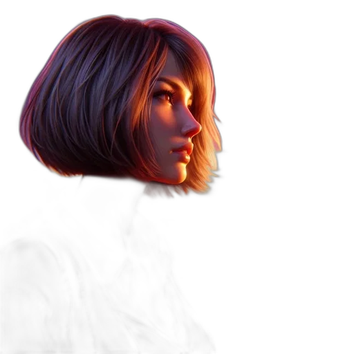 face, hair, jacket, mask, photorealistic, concept art, 3d render, fantasy art transparent PNG cut-out